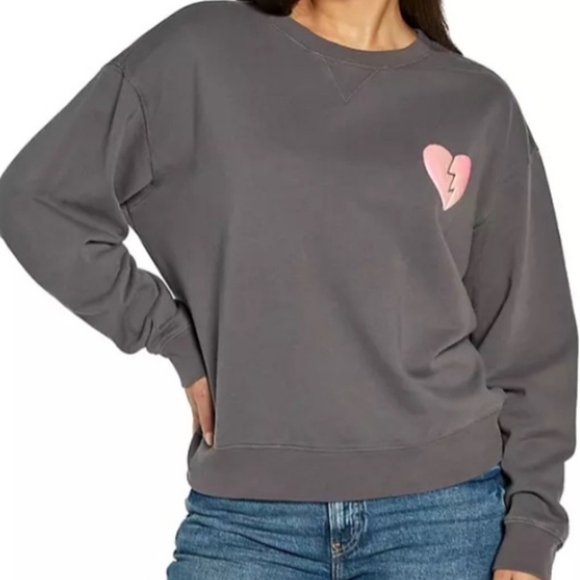I wish it was Saturday Wildfox Gray Sweatshirt with Pink Lettering size Small - Picture 2 of 2